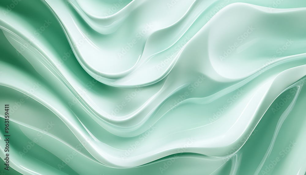 Poster abstract green wave background with flowing lines and curves, perfect for website or print design.