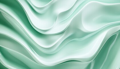 Obraz premium Abstract green wave background with flowing lines and curves, perfect for website or print design.
