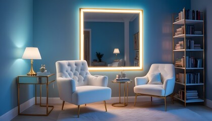 Photo interior modern design room 3d illustration