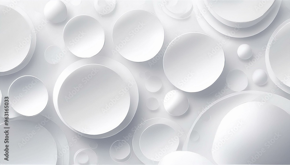 Poster abstract white circle shape with digital hi-tech background technology. white background with circle