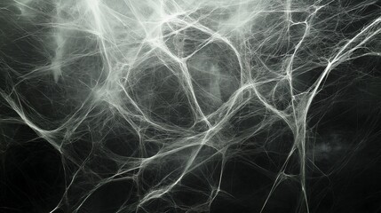 Abstract cobweb texture on dark background, eerie atmosphere