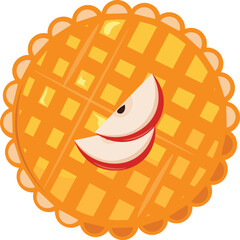 Collection of pies top view vector flat illustration. Set of various whole fresh baking sweet cakes