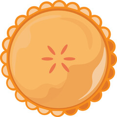 Collection of pies top view vector flat illustration. Set of various whole fresh baking sweet cakes