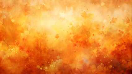 Grunge orange warm autumn watercolor background