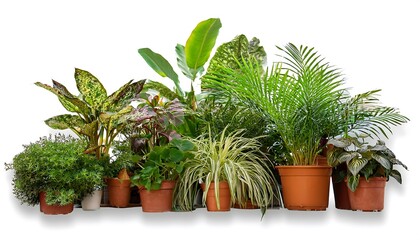 Fototapeta premium Clipping Path for Greenhouse Plants - Various greenhouse plants cut out with full depth of f