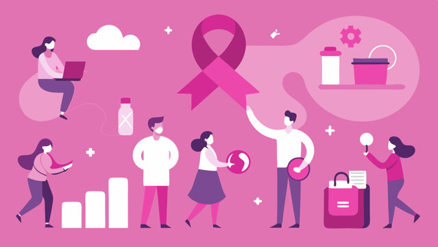 Charity Run Participants in Pink Supporting a Cause
