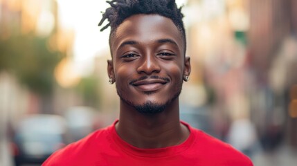 Joyful Young Man with Curls, Posing for a Portrait