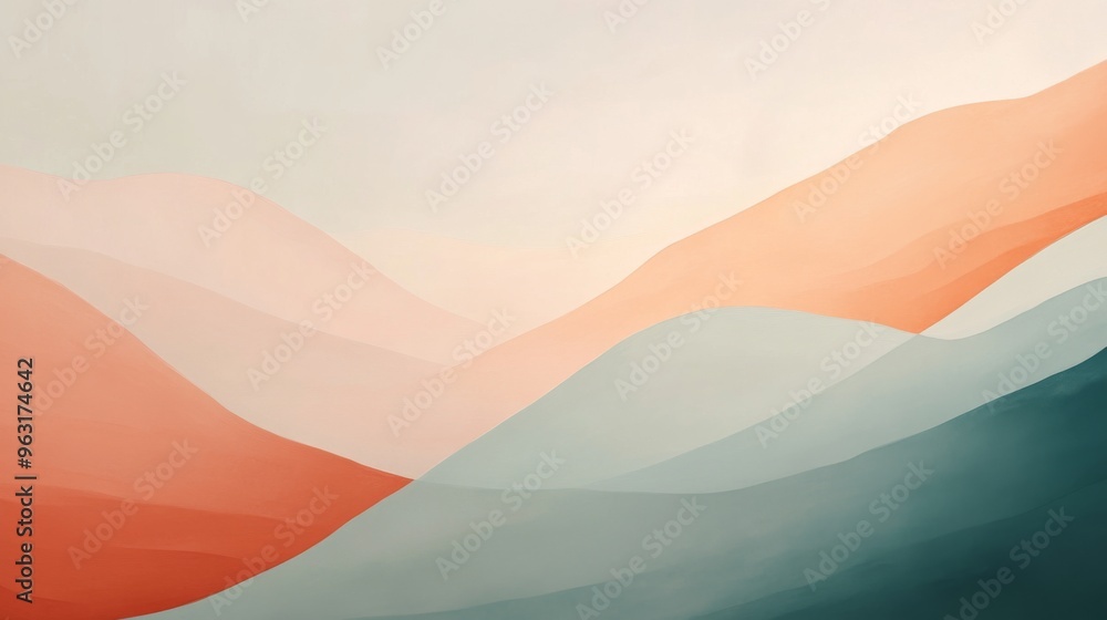 Leinwandbilder detailed shot of a minimalist abstract background with soft, muted colors and gentle gradients, evok
