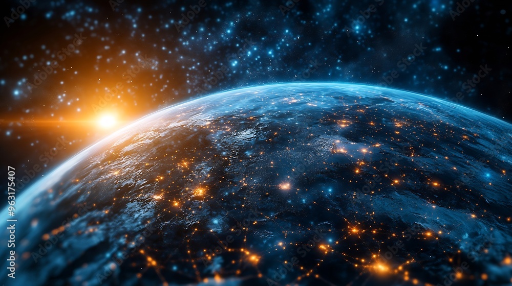 Aufkleber global communication network concept environmental technology sustainable development goals sdgs : g