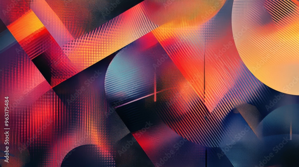 Aufkleber detailed shot of a sleek, abstract graphic with geometric patterns and gradients, showcasing a profe