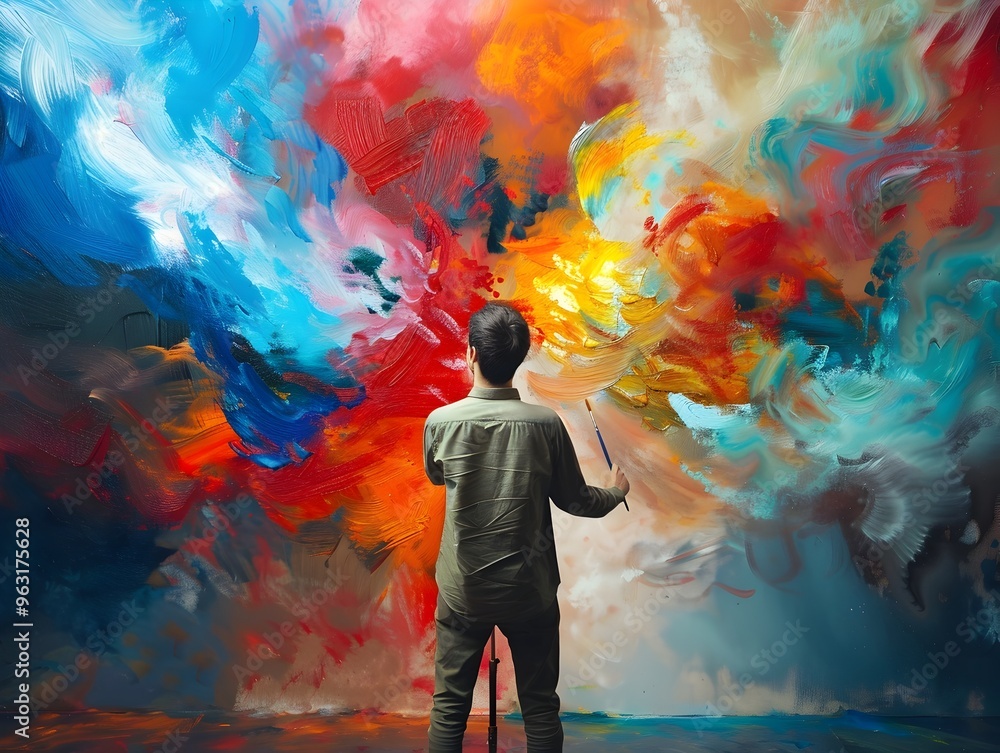 Poster vibrant expression unleashing the power of color and imagination