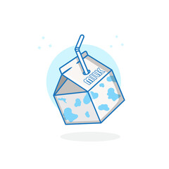 Box milk illustration package cute blue cartoon design