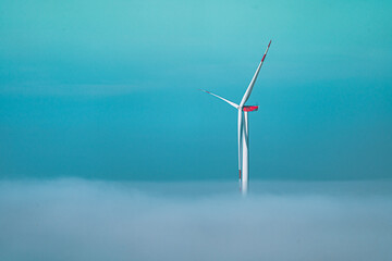 Windmühle, über den Wolken, Windmill above clouds 