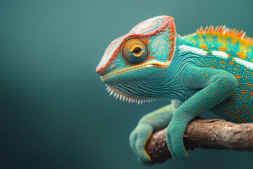 Obraz premium Chameleon Color Shift: Nature's Master of Disguise 