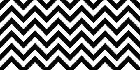 Design a modern repeating pattern of chevrons in bold black and white, with crisp lines and graphic shapes, set against a pure white background.