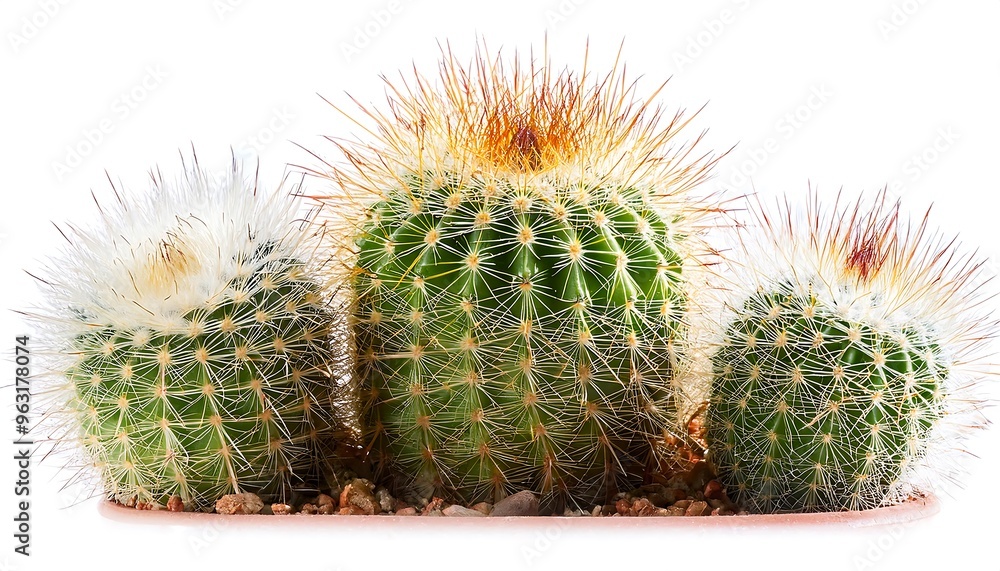 Poster clipping path for miniature cacti- - small cacti cut out with full depth of field