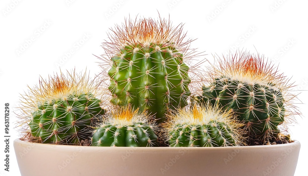Poster clipping path for miniature cacti- - small cacti cut out with full depth of field