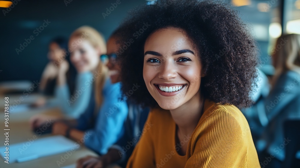 Leinwandbilder Successful business team connecting with their clients on a video call Happy business people having an online meeting in an office Networking and collaboration in a creative workplace : Generative AI
