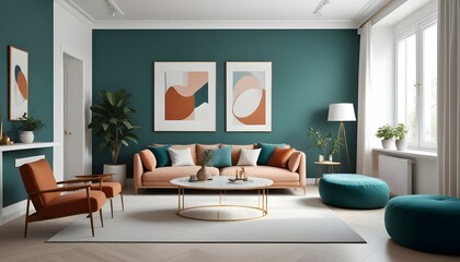 Photo interior modern design room 3d illustration