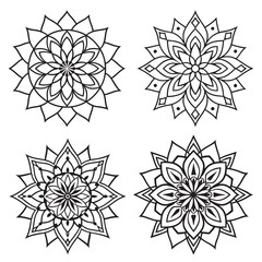 Obraz premium Circular pattern geometric Luxury mandala for Alpona, Henna, Mehndi, tattoo, decoration
