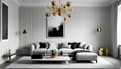 Photo interior modern design room 3d illustration