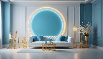 Photo interior modern design room 3d illustration