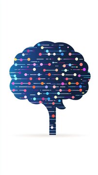AI programming, coding machine learning models, flat design illustration