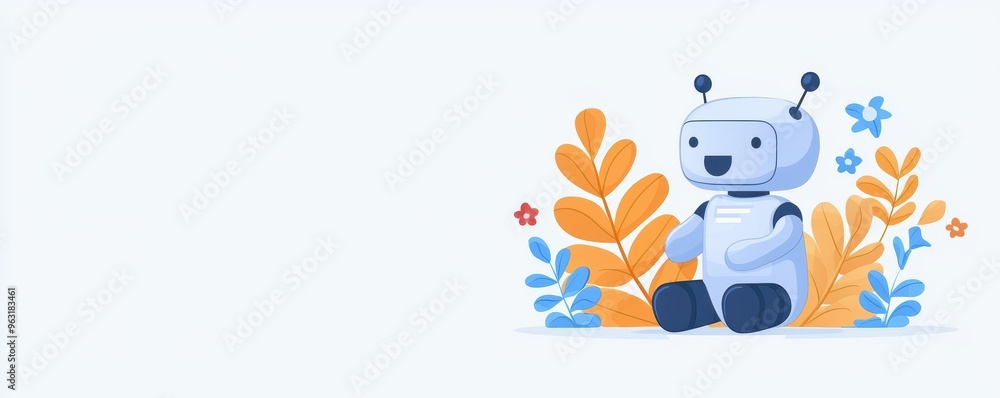 Aufkleber ai-powered virtual assistant, digital chatbot and voice commands, flat design illustration
