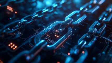 Blockchain technology transaction concept Businessman use laptop on blockchain global networking data network connect Internet cyber security binary coded Crypto chain blockchain techn : Generative AI