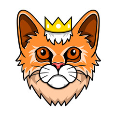 Cat Logo Vector Style Illustration for your company or brand with wild face ekspression