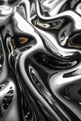 An innovative design concept showcasing abstract metallic waves for modern artistic expression
