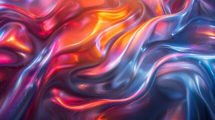 Obraz premium A Beautiful and Colorful Fluid Abstract Texture Depicted in Dynamic Waves Throughout