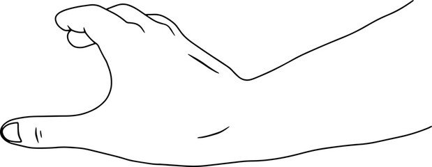 Hand Outline Illustration, Hand Holding Something, Hand Picking Up Something