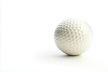 Close up shot golf ball isolated on white background, White golf ball on white background.