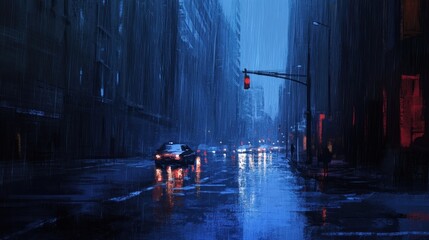 Rainy Cityscape