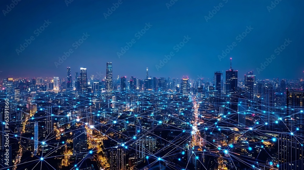 Aufkleber smart city and communication network concept 5g lpwa low power wide area wireless communication : ge