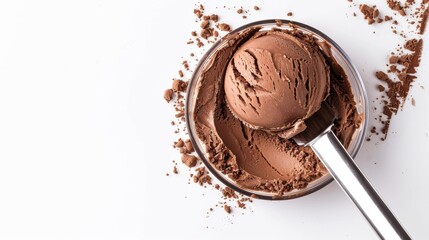 Indulge in a Delicious Bowl of Chocolate Ice Cream, Perfectly Crafted with a Scoop of Joy