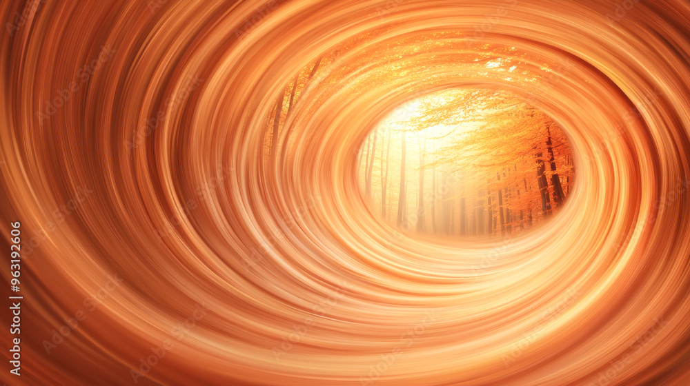 Poster a mesmerizing swirl of warm colors, creating a dreamlike tunnel effect that invites exploration and 