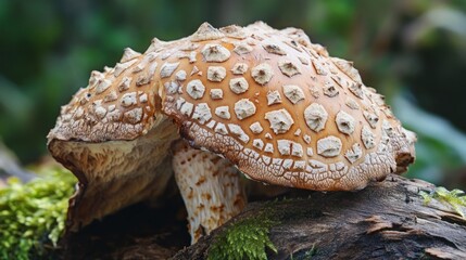 Close Up of a Mushroom in a Forest