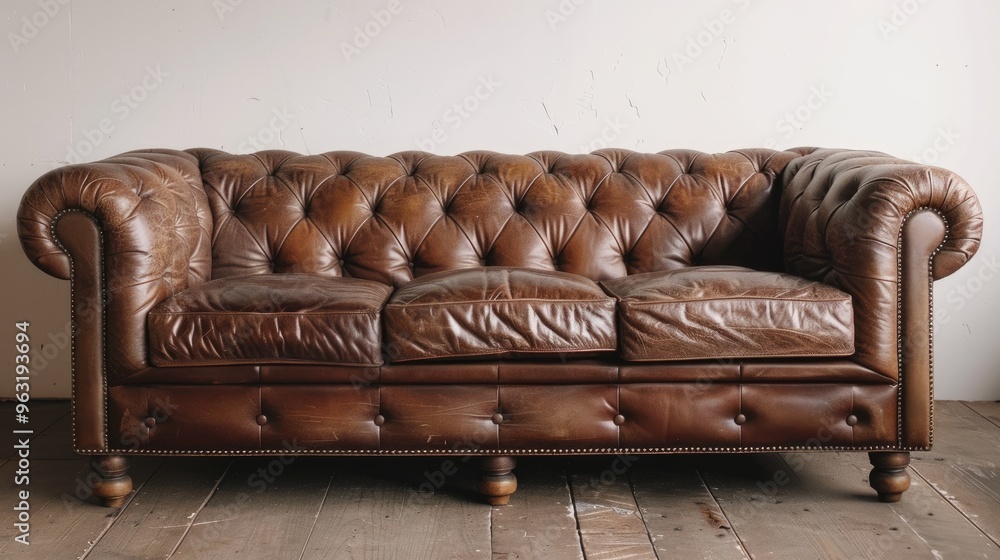 Canvas Prints beautiful brown leather sofa