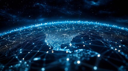 Global business network digital technology data exchange concept Business Intelligence and cloud computing digital marketing data processing and blockchain technology management : Generative AI