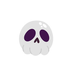 Skull icon in flat color style. Scary skeleton halloween