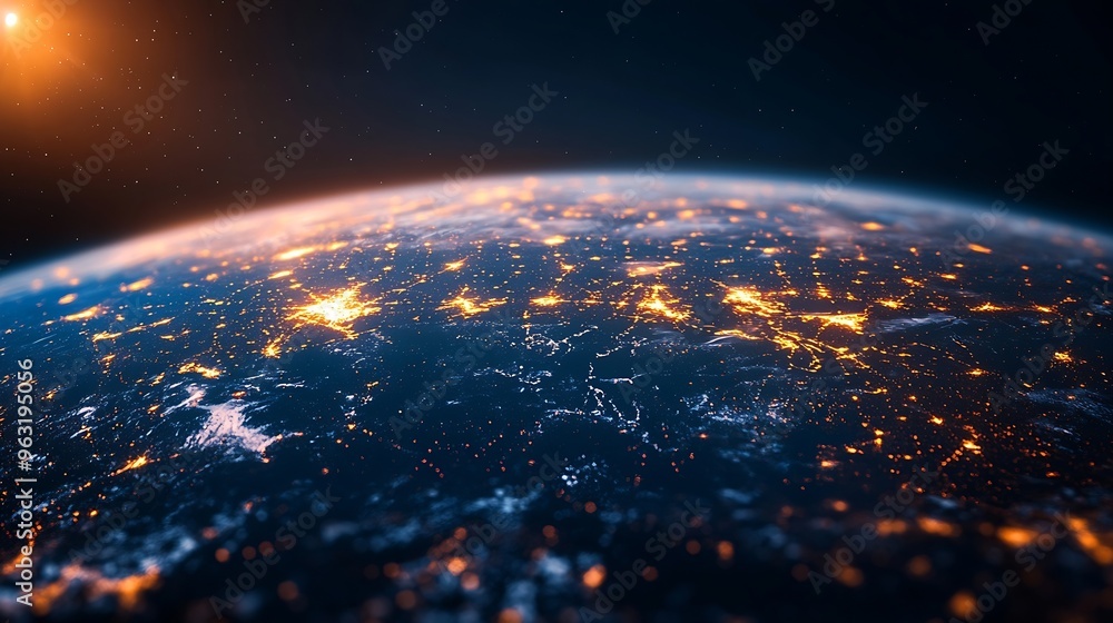 Poster Global communication network concept Digital transformation : Generative AI