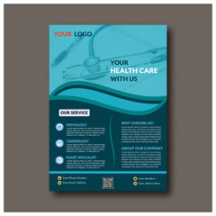 Corporate healthcare and medical flyer or poster design layout