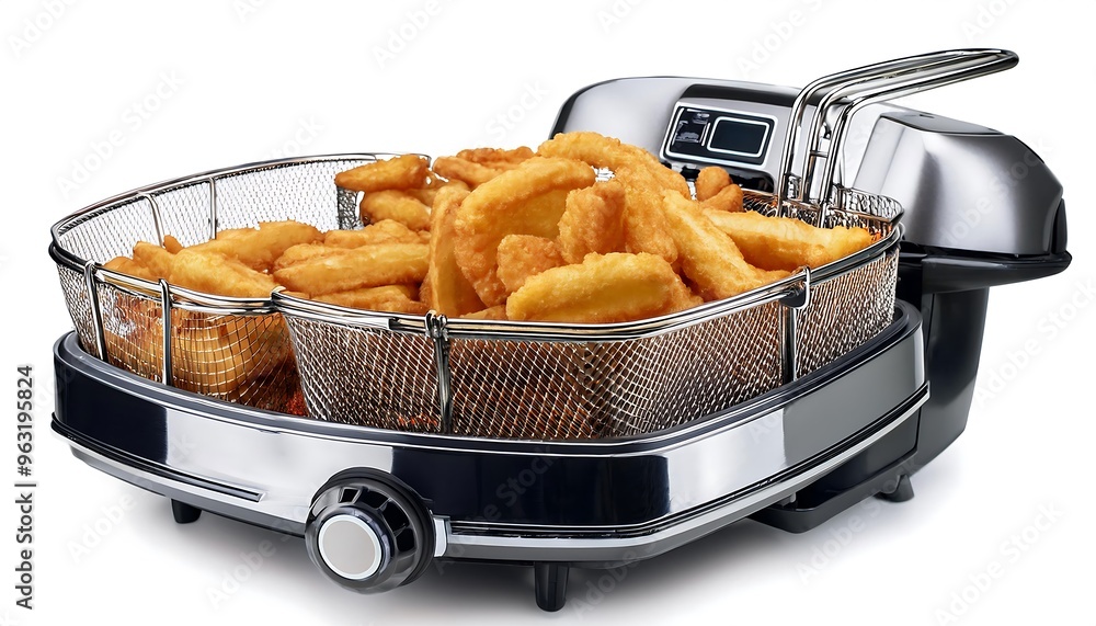 Poster depth of field in clipping path for deep fryers - deep fryers isolated with clear focus