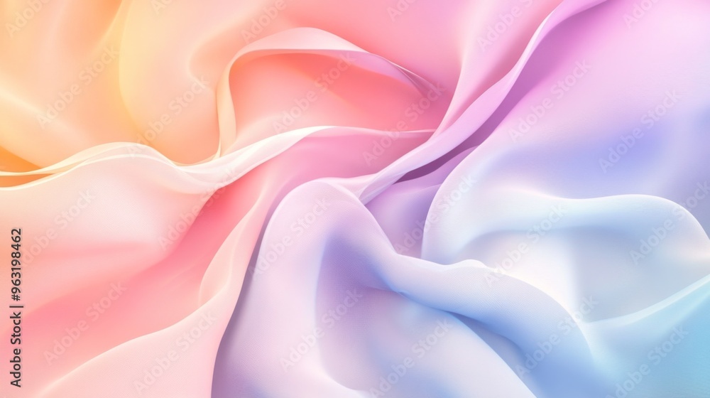 Leinwandbilder High-resolution close-up of an abstract background with flowing lines and soft, pastel colors, creating a serene and calming visual experience.