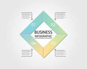 Business Infographic modern design template for banners and infographics for 4 square step 