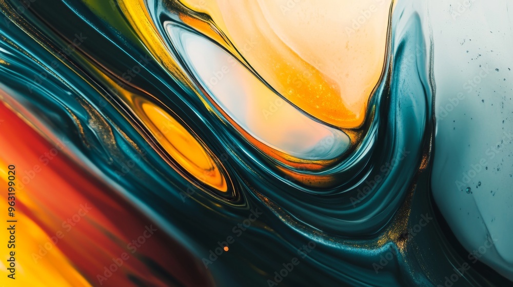 Leinwandbilder High-resolution close-up of an abstract background with bold, contrasting colors and dynamic shapes, creating a striking and visually engaging composition.
