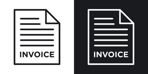 Invoice line icons in black and white