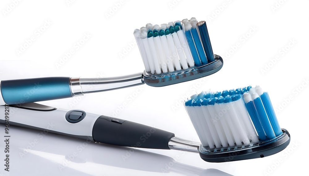 Aufkleber full depth of field in clipping path for electric toothbrushes - toothbrushes isolated with